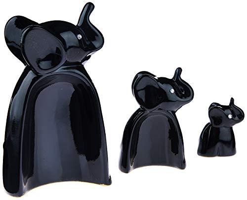 Trio De Elefantes De Encaixe Ceramicas Pegorin Preto