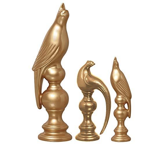Trio De Passaros Exoticos Ceramicas Pegorin Dourado