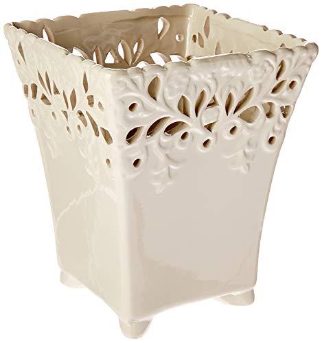 Cachepô Quadrado Recorte Ceramicas Pegorin Off White