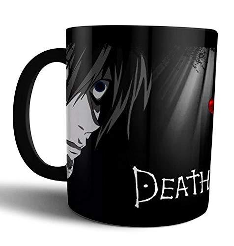 Caneca de porcelana preta Anime Death Note L Kira Live Comics - Preta