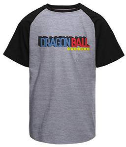Camiseta masculina Dragon Ball Logo raglan mescla e preta Live Comics cor:Preto;tamanho:P