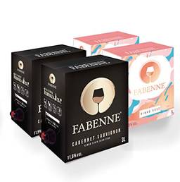 Fabenne Kit 2 Unidades Vinho Tinto Cabernet Sauvignon e 2 Unidade Vinho Rosé - Bag-in-Box 3 Litros cada