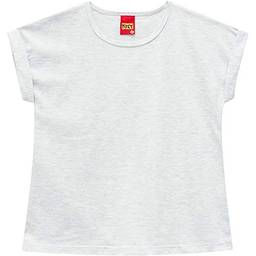 Camiseta Manga Curta Básica, Meninas, Kyly, Mescla, 8
