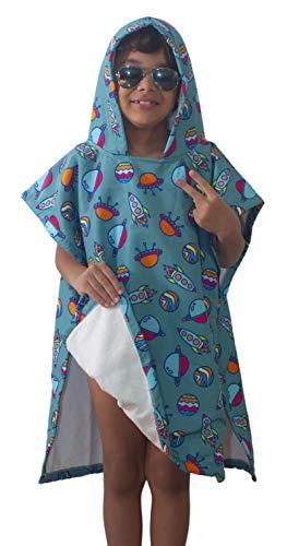 Roupão tactel-espaço verde (2-5 anos) toalha poncho