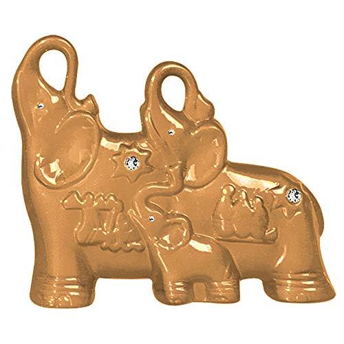 Trio De Elefantes Ceramicas Pegorin Dourado