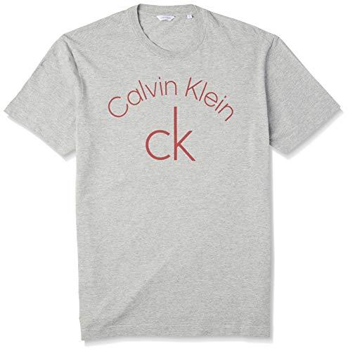 Camiseta Slim Estampada, Calvin Klein, Masculino, Cinza, M