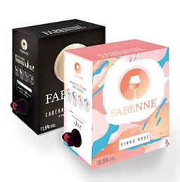 Fabenne Kit 1 Unidade Vinho Tinto Cabernet Sauvignon e 1 Unidade Vinho Rosé - Bag-in-Box 3 Litros cada