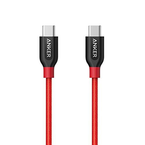 Cabo USB-C para USB-C 2.0, Anker Powerline+, 0.9 metros, 5x mais resistente, Vermelho, Anker, Vermelho