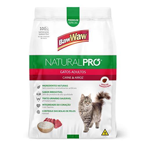 Baw Waw Natural Pró Alimento Para Gatos Carne E Arroz - 6x2,5kg - Com Válvula Segurança