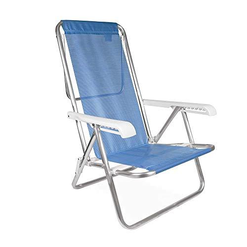 Cadeira Reclinável Mor 8 Posições Azul Alumínio