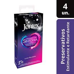 Preservativo Orgasmo em Sintonia, Estimulante para Ela e Retardante para Ele, Jontex, Pacote de 4