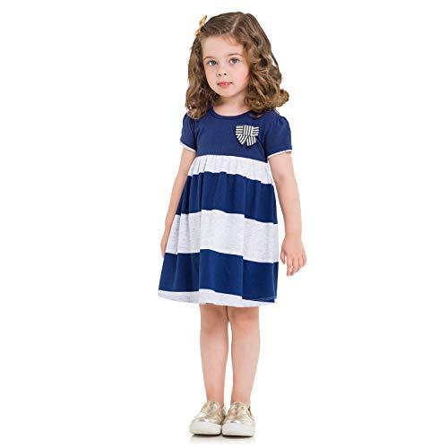 Vestido Infantil para Meninas, Milon, Azul, 4