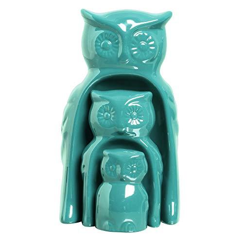 Trio De Corujas De Encaixe Ceramicas Pegorin Tiffany