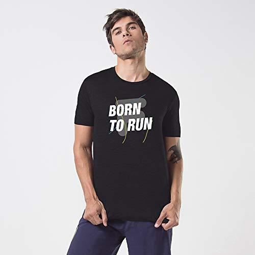 Camiseta Born to Run, Fila, Masculino, Mescla Preto, M