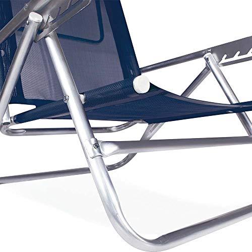 Cadeira Reclinável Mor 5 Posições Azul Alumínio