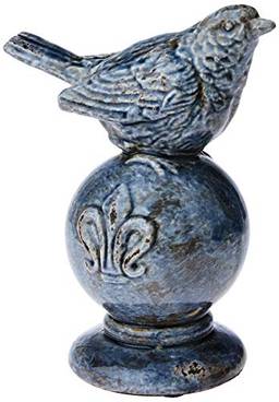 Birds Adorno 20cm Ceramica Azul Cn Passaro Home & Co Único
