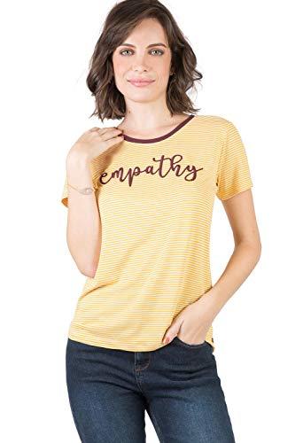 Camiseta Estampada Empathy, Taco, Feminino, Amarelo, P