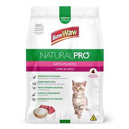 Baw Waw Natural Pró Alimento Para Gatos Filhotes  Carne E Arroz - 6x2,5kg - Com Válvula Segurança