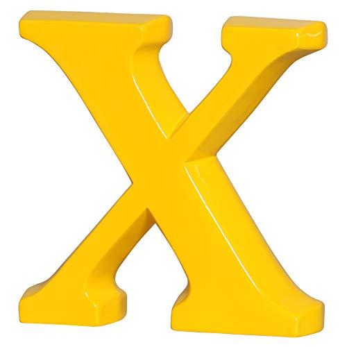 Letra X Grande Ceramicas Pegorin Amarelo