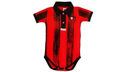 Body Polo Flamengo, Rêve D'or Sport, Bebê Menino, Vermelho/Preto, P
