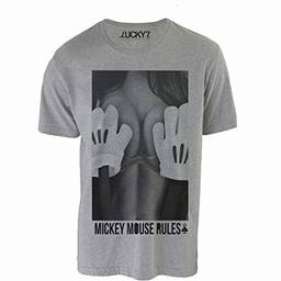 Camiseta Eleven Brand Cinza XGG Masculina - Mickey Mouse Rules