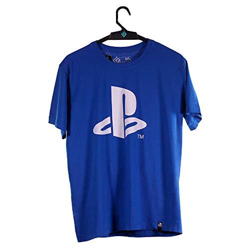 Camiseta Brand Logo, Playstation, Adulto Unissex, Azul, M