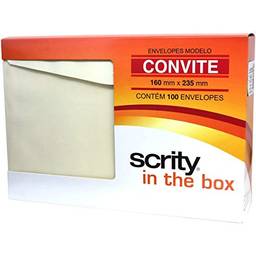 Scrity Ccp 470.01, Envelope Convite Colorido 160X235,  80gr, Marfim/ Natural,  Pacote Com 100 Unidades