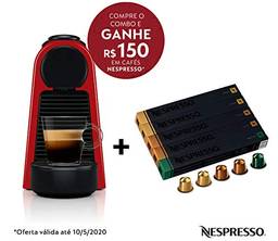 Cafeteira Nespresso Essenza Mini Vermelha 110V e Seleção Equilibrados 50 cápsulas de café