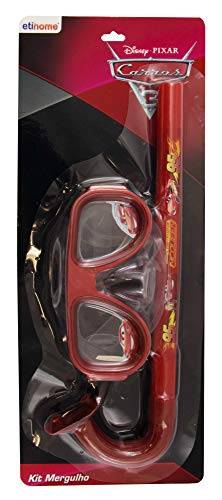Snorkel com Mascara Etitoys Vermelho/Estampa Cars