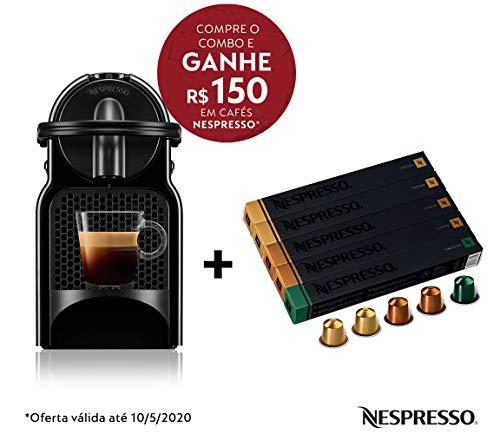 Cafeteira Nespresso Inissia Preta 110V e Seleção Equilibrados 50 cápsulas de café