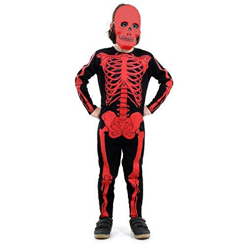 Esqueleto Infantil Sulamericana Fantasias Preto/Vermelho G 10/12 Anos