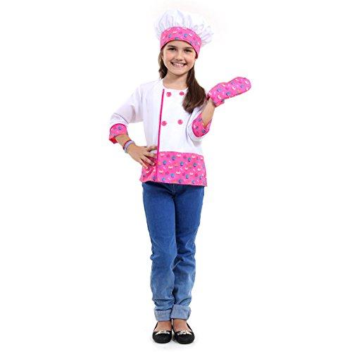 Barbie Chef Infantil Sulamericana Fantasias Branco/Rosa G 10/12 Anos