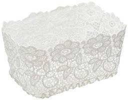 Cesta com Forma de Crochê Delicate Lyor Branco 18 x 13 x 9 cm Plástico