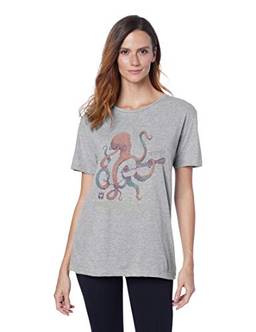 Camiseta Octopus, Joss, Feminino, Cinza, M
