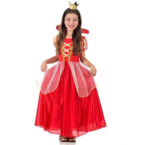 Rainha Luxo Infantil 38356-P Sulamericana Fantasias Vermelho P 3/4 Anos
