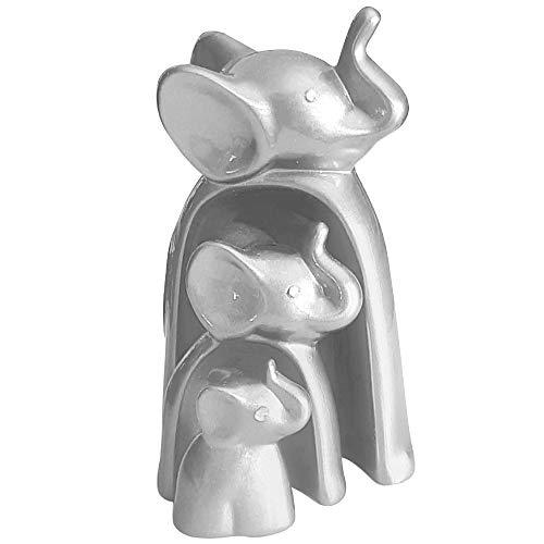 Trio De Elefantes De Encaixe Ceramicas Pegorin Prata