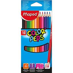 Lapis De Cor Triangular Color Peps Classico 12cores - Pacote com 6 Maped, Multicor
