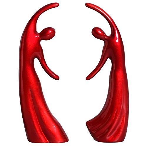 Escultura Casal De Bailarinos Ceramicas Pegorin Vermelho