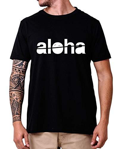 Camiseta Tshirt Estampada ALOHA Preto