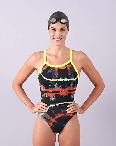 Fabíola Molina Maiô para natação com compressão com alças coloridas, Multicolorido, Tamanho P