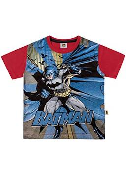 Camiseta Meia Malha do Batman, Fakini, Meninos, Vermelho, 2