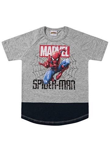 Camiseta Meia Malha Spider-Man, Fakini, Meninos, Cinza Mescla, 6