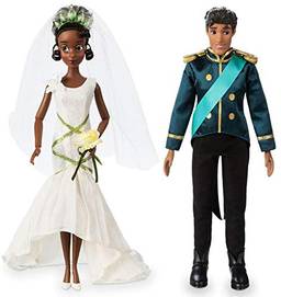Conjunto Clássico de Bonecos de Casamento Tiana e Naveen - Disney - A Princesa e o Sapo