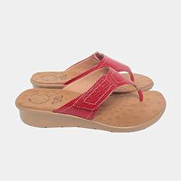 Sandália de Dedo Malu Super Comfort Cléo Feminino Vermelho 37