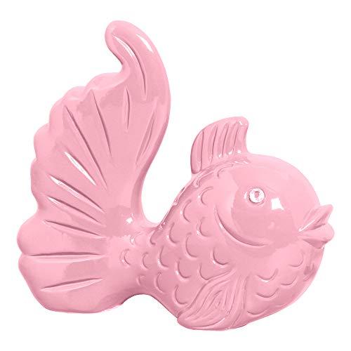 Escultura Peixe Ceramicas Pegorin Rosa Confete