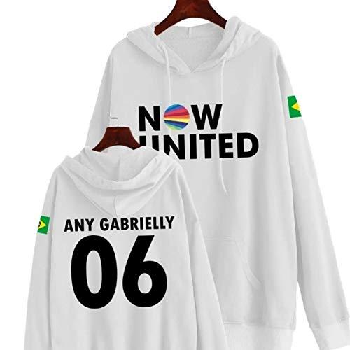 Moletom Feminino Now United Personalizado Any Gabrielly 06 Com Capuz (GG, Branco)