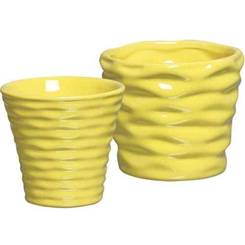 Duo Cachepôs Etna M E Peq Ceramicas Pegorin Amarelo