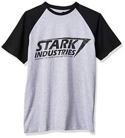 Camiseta Stark Industries, Studio Geek, Adulto Unissex, Cinza e preto, 2G