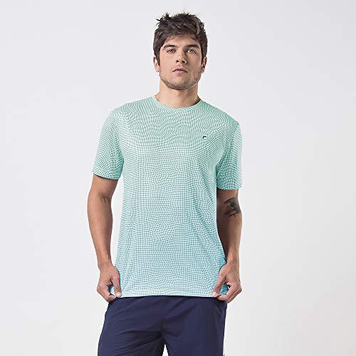 Camiseta Aztec Box Net, Fila, Masculino, Verde Claro/Azul Petroleo, M