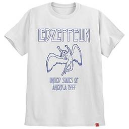 Camiseta Led Zeppelin Tour 1977 Camisa Bandas Ultra Skull M